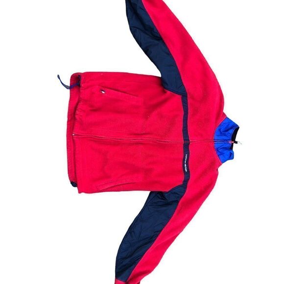 TOMMY Hilfiger Sherpa Fleece Jacket XL Red/Navy Blue - Picture 6 of 10